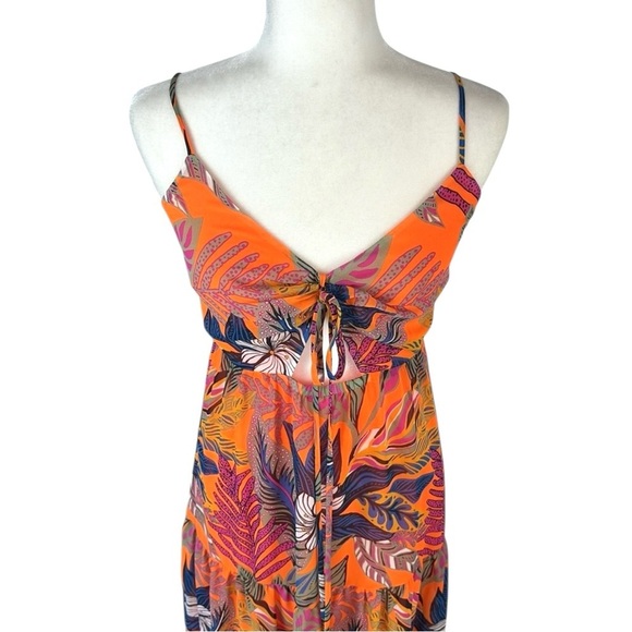 NINE WEST Women's Chiffon Halter Tie Maxi W/Front Cutout Size Small NWT - Picture 3 of 7